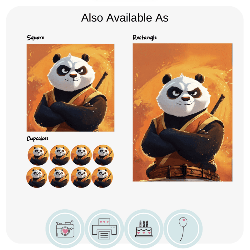 Ninja Panda Edible Cake Topper - Image 2